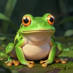 frog with lightning eyes