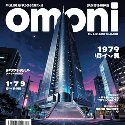 1 9 7 9 omni magazine cover of gate tower building off - ramp in fukushima. in cyberpunk style by vincent di fate
