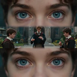 sharp, detailed, film still from a 2 0 1 9 sci fi 8 k movie, set in 1 8 5 0 in an alternate universe, mid distant shot of three students practicing magic, outside the school of magic, wearing 1 8 5 0 s clothes, atmospheric lighting, in focus, reflective eyes, 3 5 mm macro lens, live action, good special effects, nice composition