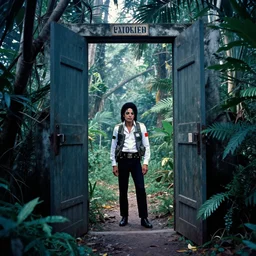 film still, extreme far view, 8 0's michael jackson, jungle, vietnam door gunner, apocalypse now, associated press,, 2 6 mm, kodak ektachrome, blue tint expired film
