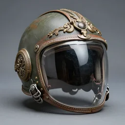 french imperial fighter pilot helmet, glass visor, ornate baroque details