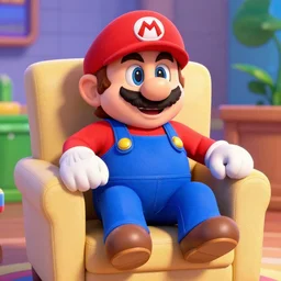 Super Mario sitting in chair sitting in chair podcast sitting in chair podcast