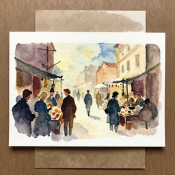 small centered on watercolor paper, paint brush strokes, abstract watercolor painting of ancient velvet market, cinematic light, national romanticism by hans dahl, by jesper ejsing, by anders zorn, by greg rutkowski, by greg manchess, by tyler edlin