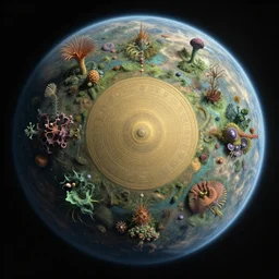 beautiful rendering of xenoplanet by roger dean and moebius, exotic plants by martin johnson heade, mantra rendering, matte painting, high detailed, 4 k, trending on artstation
