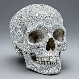 skull covered with diamonds, highly detailed