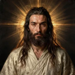 portrait of kong fu jesus, by hubert van eyck