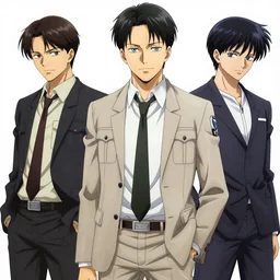 a man who looks like a mixture between Bertholdt Hoover from Attack on Titan, Shinya Kogami from Psycho-Pass and Spike Spiegel from Cowboy Bepop, wearing beige utilitarian suit, anime key visual, lois van baarle, ilya kuvshinov, rossdraws, artstation
