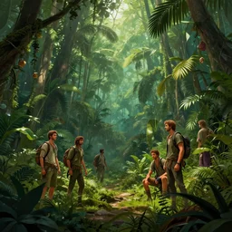 photo the last us part 2 jungle : 5 4 k rtx hdr volume light concept studio matte painting environement digital illustration fanart artstation by eytan zana and balazs agoston, jad saber, aaron limonick, pablo dominguez and florent lebrun and robby johnson
