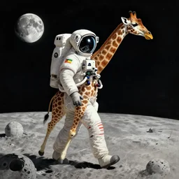 a giraffe astronaut walking on the moon, trending on artstation, art by greg manchess, guangjian, detailed digital art, artstation hd