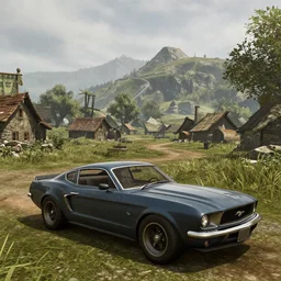 ford mustang in skyrim village