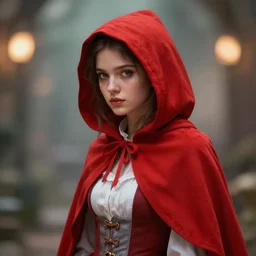 Red Riding Hood, highly detailed, digital painting, artstation, bokeh, graflex, concept art, smooth, sharp focus, illustration, Unreal Engine 5, 8K, art by artgerm and greg rutkowski and alphonse mucha