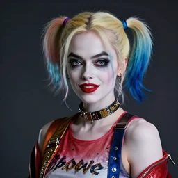 lofi biopunk portrait of emma stone as harley quinn, au naturel, hyper detailed, digital art, trending in artstation, cinematic lighting, studio quality, smooth render, unreal engine 5 rendered, octane rendered, art style by klimt and nixeu and ian sprigger and wlop and krenz cushart.