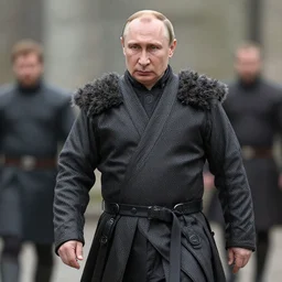 A badass portrait photo of putin walking on movie Based upon the popular Game of Thrones character, award winning photography, sigma 85mm Lens F/1.4, blurred background, perfect faces