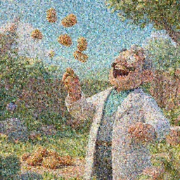 a mad scientist in his back yard laughing happily at the chicken nuggets which are falling from the sky , made by Stanley Artgerm Lau, WLOP, Rossdraws, ArtStation, CGSociety, concept art, cgsociety, octane render, trending on artstation, artstationHD, artstationHQ, unreal engine, 4k, 8k,