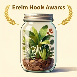 a jar with a variety of beautiful plants inside, digital art, awards winning