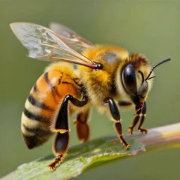 beautiful painting of a bee, realistic, 8 k, extremely detailed, cgi, trending on artstation, hyper - realistic render, 4 k hd wallpaper, premium prints available, by greg rutkowski