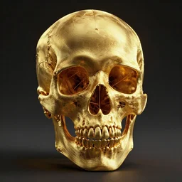 a gold wire structure, hollow, cult, skull, beautiful, portrait, artstation, 3 d render h - 1 0 2 4 w - 1 0 2 4 n - 9