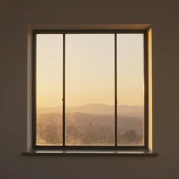 fractal golden hour, 4k, window