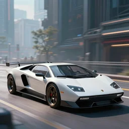 one cyberpunk car, lamborgini counatch, in cyberpunk city, by blade runner, by neill blomkamp, eztreamly detailed, photorealism, photography, raytracing, 8 k, octane render, volumetric, vivid, beautiful, hyperrealism