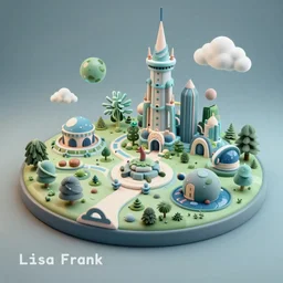 a 3d rendering of a fantasy world by Lisa Frank, blender 3d rendering octane render hyper detailed