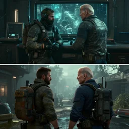 joe biden in half life alyx ending scene with gman, half life ending screenshot