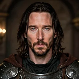 keanu reeves as a realistic dnd knight in a fantasy tavern, closeup portrait, art by donato giancola and greg rutkowski, symmetry!!, realistic face