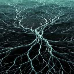 A neural landscape in the style of the matrix movie (1999)