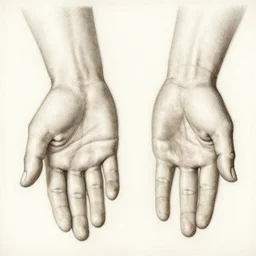 anatomical drawing of hands, in the style of leonardo da vinci,