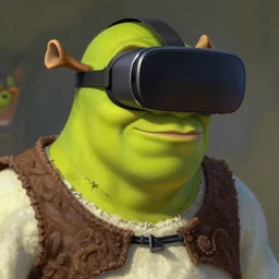 shrek wearing vr headset, highly detailed, digital painting, artstation, concept art, sharp focus, illustration, art by greg rutkowski and alphonse mucha