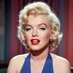 colorful photograph of Marilyn Monroe lookalike in year 2032 high definition, extremely highly detailed