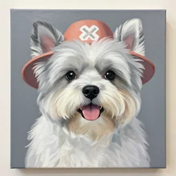 cute dog painted in style of alex grey, eiichiro oda