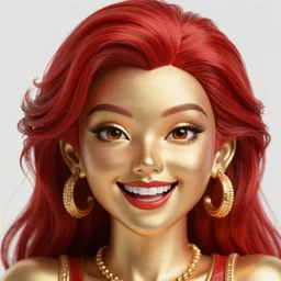 distorted happy red empress gold trooper, magnificent, close up, details, sharp focus, elegant, highly detailed, illustration, by Jordan Grimmer and greg rutkowski and PiNe(パイネ) and 薯子Imoko and 香川悠作 and wlop and maya takamura, intricate, beautiful, Trending artstation, pixiv, digital Art