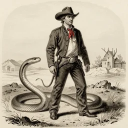 snake as a cowboy, 18th century drawing