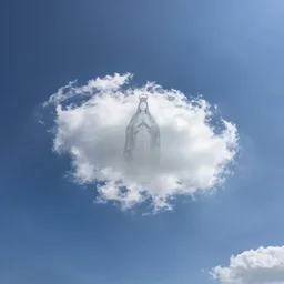 wide angle sky with # 0 0 8 0 0 virgin mary cloud in center