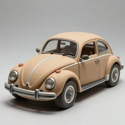 a clay model of an old vw beetle, high quality, high resolution,very detailed and intricate, studio soft lighting, ambient occlusion