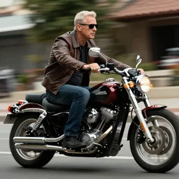 Saul Goodman driving a motorcycle, highly detailed, 4k