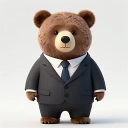 digital art of a bear in a business suit