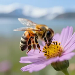 bee looking for the last flower before the ice age