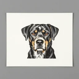 dog linocut print by Julie de Graag