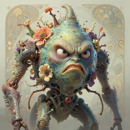 portrait of a angry, organic bacteria, floral! horizon zero dawn machine, intricate, elegant, highly detailed, ray tracing, digital painting, artstation, concept art, smooth, sharp focus, illustration, art by artgerm and greg rutkowski and alphonse mucha, 8 k