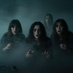photo of people being lured in the mist by sirenhead, eerie atmosphere, fear, mystery, dramatic, 8 k uhd