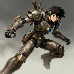 key anime visual portrait of steampunk mech armor, dynamic pose, dynamic perspective, cinematic, dramatic lighting, muted colors, fine detail, textured