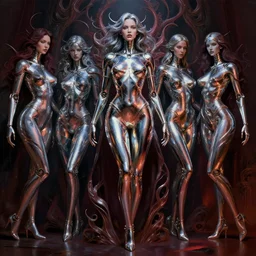 girl full body, chrome, reflect, fantasy atmospheric lighting, painted, voluptuous, menacing, intricate, volumetric lighting, beautiful, rich deep colours masterpiece, sharp focus, ultra detailed, by leesha hannigan, ross tran, thierry doizon, kai carpenter, ignacio fernandez rios