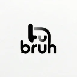 a minimalist logo based on the word bruh, simplistic iconography, modern logo