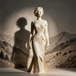 paper statue of charlize theron