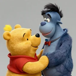eeyore brutally murdering pooh bear, character portrait, concept art, intricate details, highly detailed 4 k by greg rutkowski, michael whelan