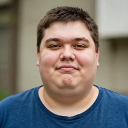 a portrait photo of the fattest man ever, he is not happy, 5 0 mm, depth of field