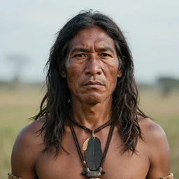 Beautiful Portrait Photograph of prehistoric hunter gatherer