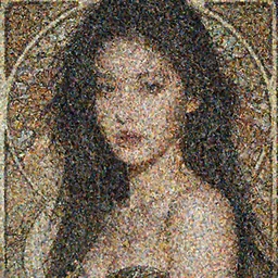 a portrait of a  very seductive Tang Wei, in the style of WLOP and  Alphonse Mucha and Ross Tran, realistic, seductive, closeup, facing the camera, dramatic lighting