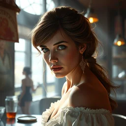 emma watson inside a menu, hyper detailed, digital art, artstation, cinematic lighting, studio quality, smooth render, by artgerm, greg rutkowski, boris vallejo